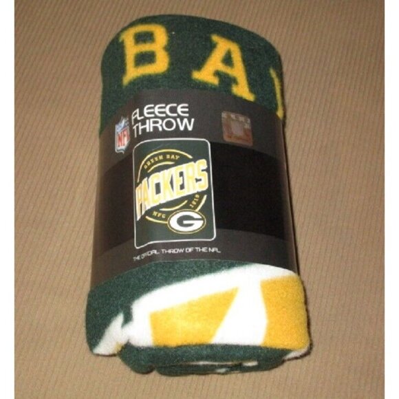 New Green Bay Packers Fleece Throw Gift Blanket Football Team NFL Logo Wisconsin - Picture 2 of 2